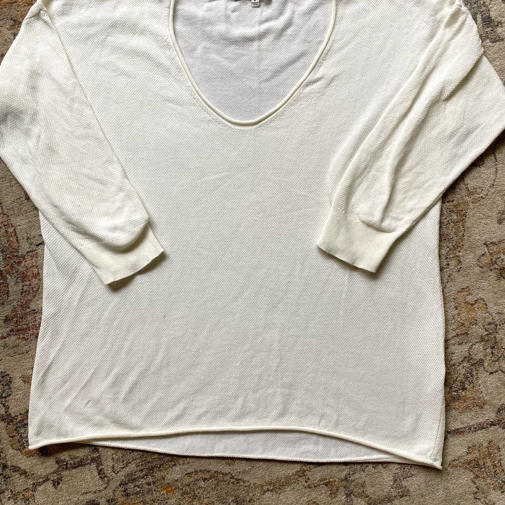 Madewell Cream Waffle Knit Sweater